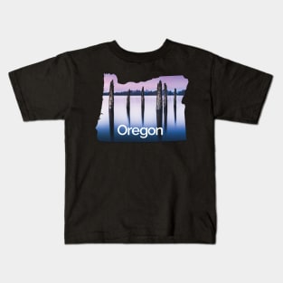 Portland Oregon Destination Landscape Sticker - Kelly Point Kids T-Shirt
